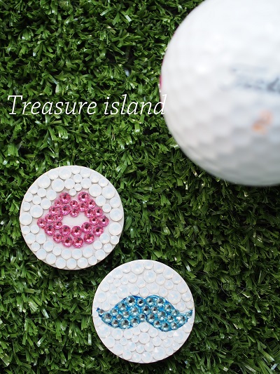 カップル☆ゴルフマーカー Treasure Island バッグ デコレーション