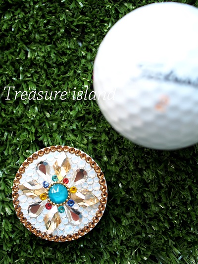 モロッコ風☆ゴルフマーカー Treasure Island バッグ デコレーション
