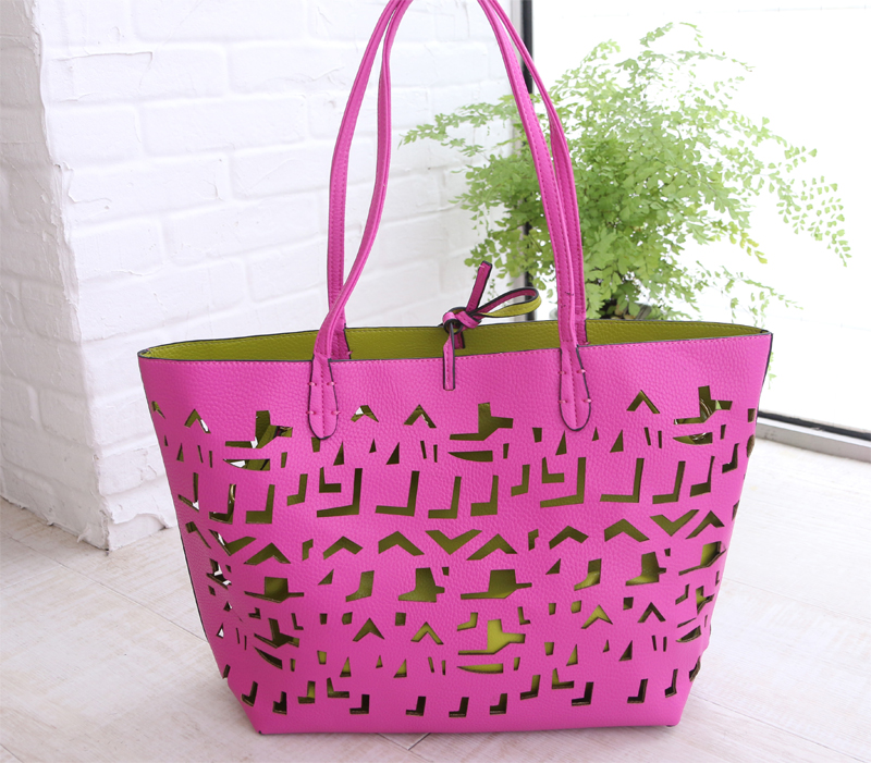 cool !tote bag(pink/green) Treasure Island バッグ デコレーション